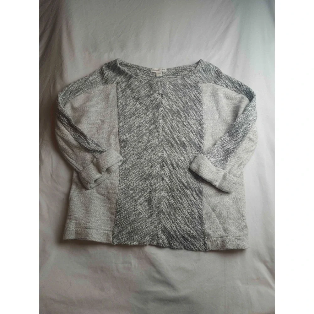 Coldwater Creek Sweater Womens L 14 Gray Coastal Grandma Quiet Luxury Minimalist